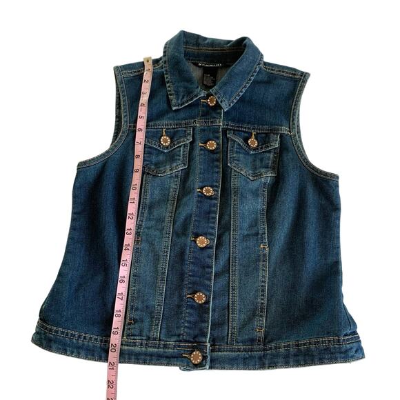 Via Penny Lane Reworked Apparel | Grateful Dead Bear Custom Upcycled Denim Vest - Picture 5 of 8